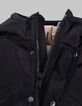 Boy's black 2-in-1 parka with velvet down jacket-8