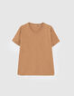 Men’s cappuccino Essential V-neck t-shirt-4