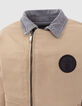 Chaqueta reversible vaquera gris y nailon beige niño-5