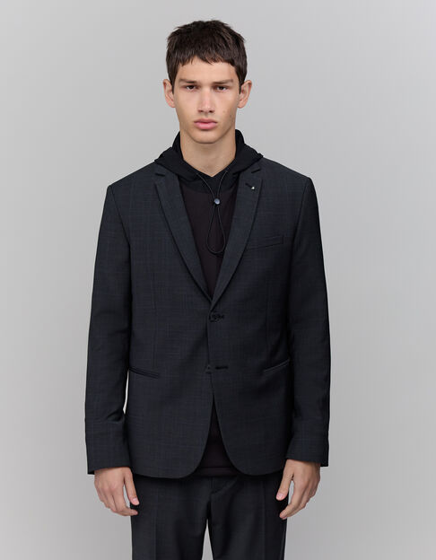 Men's anthracite check suit jacket - IKKS