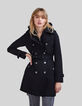 Women’s heavy cotton long trench coat with removable hood-2