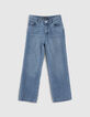 Girls' medium blue wide leg jeans-1
