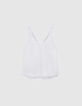 Witte top gerecycleerd met omkeerbare studs Dames-5