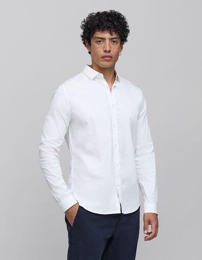 Men’s white EASY CARE SLIM shirt - IKKS