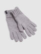 Boys' grey recycled knit gloves-2