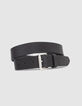 Ceinture noire cuir détail boucle métal Homme-2