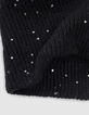 Snood noir tricot paillettes et sequins fille-5