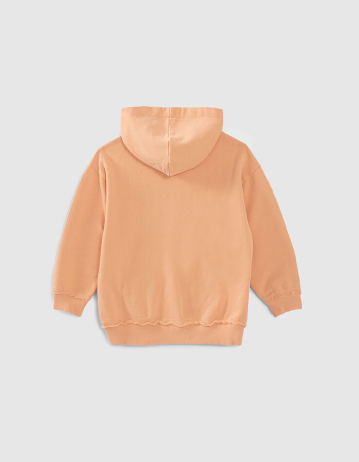Boys’ orangey sweatshirt fabric hoodie with XL embroidery-2