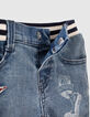 Blaue Babyjungen-Jeans, Print und Rippbund in der Taille-5