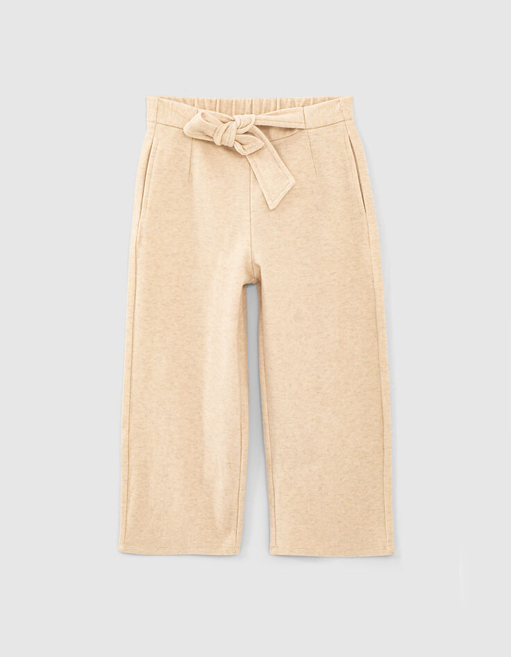 Pantalon large sable chiné avec ceinture fille-2
