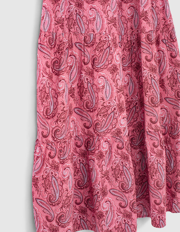 Girls’ fuchsia Paisley print Ecovero® long dress-5