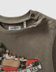 T-Shirt khaki, Biobaumwolle, Reliefturnschuh für Baby Boys-5