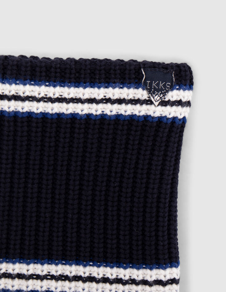 Baby Junge navy gestrickt pelzigen Snood-2