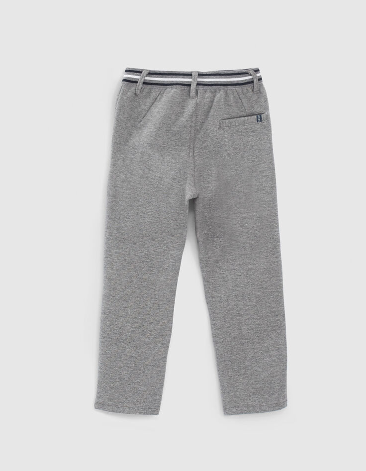 Pantalón gris medio punto cintura a rayas niño -3