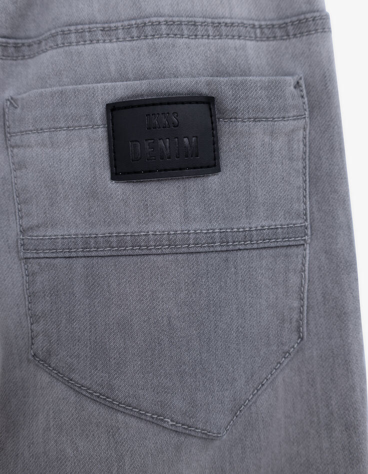 Jean JOGGER gris découpes genoux garçon-6