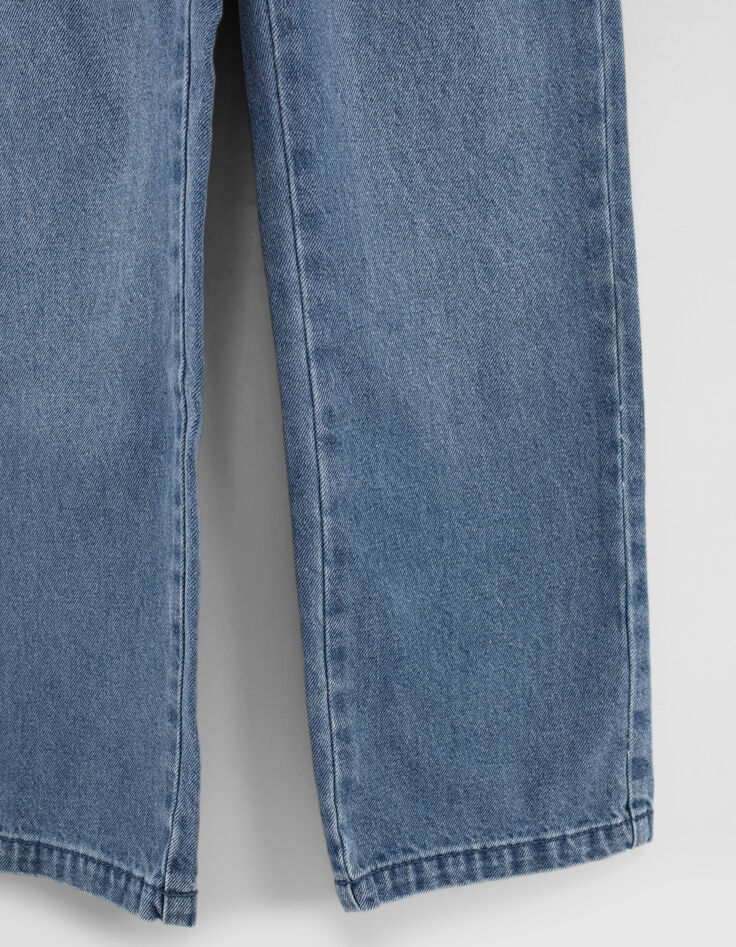 Girls' medium blue wide leg jeans-4