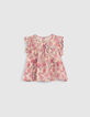 Roze blouse kasjmier bloemenprint EcoVero™ babymeisjes-1
