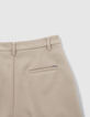 Pantalón de traje de mujer de poliéster reciclado beige-6