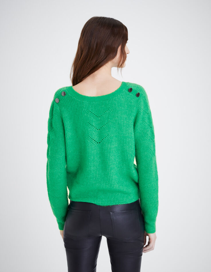 Women's reversible openwork knit sweater-3