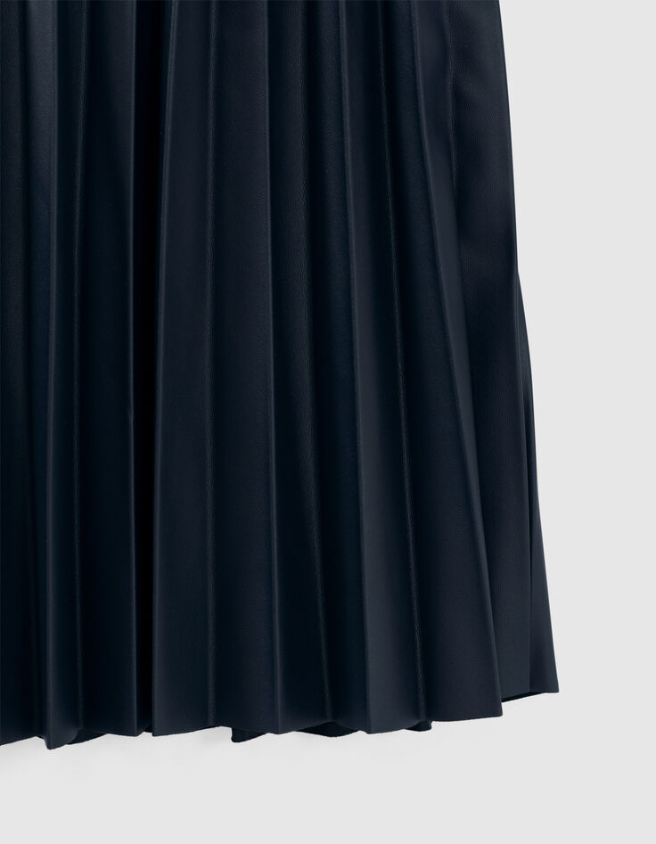 Girls’ dark navy pleated short skirt-5
