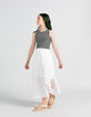 Girls’ off-white long skirt with gold embroidery-1