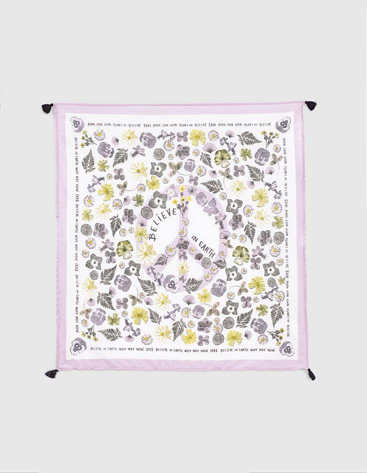 Vierkante ecru sjaal bloemenprint meisjes-2