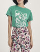 Tee-shirt col rond coton bio vert visuel message femme-1