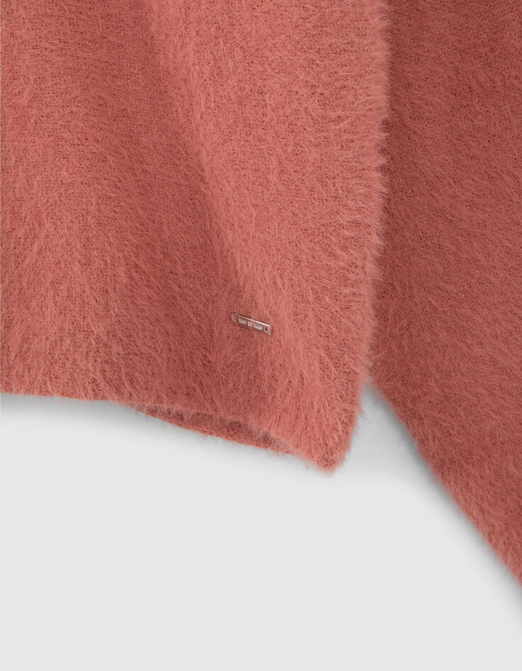 Girls’ terracotta knit front/back reversible sweater-7