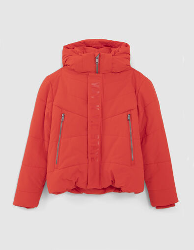 Boys’ red padded jacket with tone-on-tone marking - IKKS