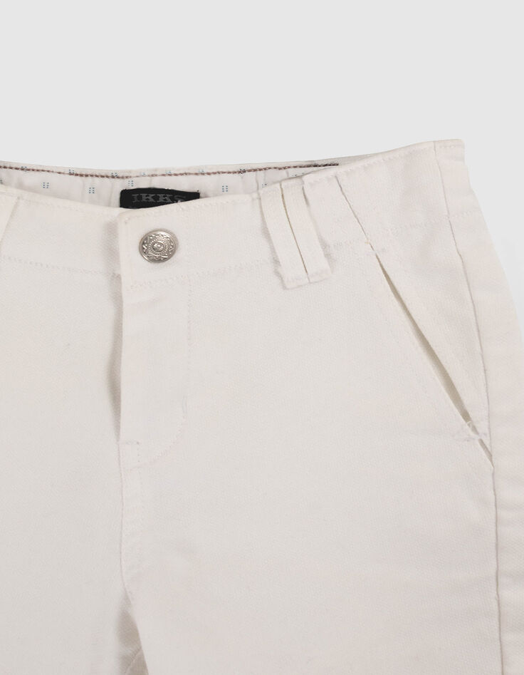 Boys’ white Bermudas with straps-3