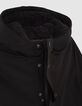 Boys’ black quilted lining hooded padded jacket-5