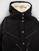 Parka 2 en 1 negra chaqueta acolchada fina rock niña-3
