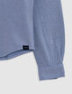 Boy's blue denim-effect knit shirt-5