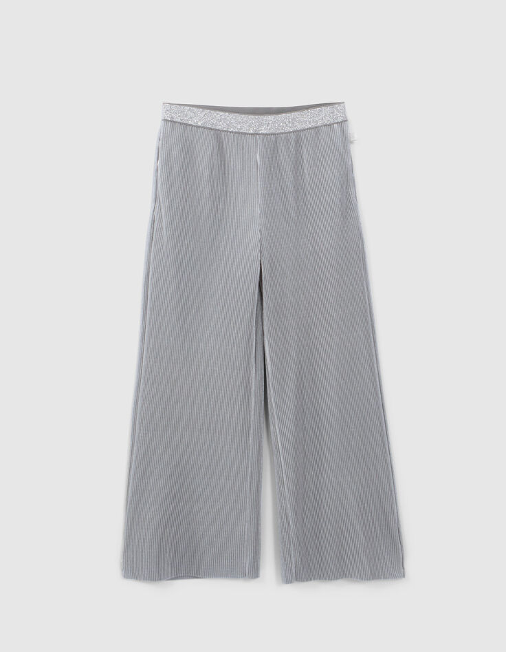 Pantalon large argenté plissé fille-1