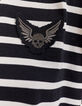 Women’s black sailor stripe T-shirt, ecru stripes & badges-6