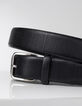 Men's black leather ridged belt-3