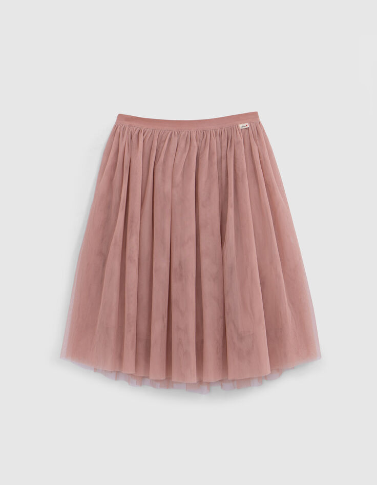 Jupe midi rose en tulle fille-3