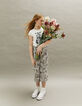 Weite Mädchenhose aus Ecovero® mit Paisley-Print in Ecru-6