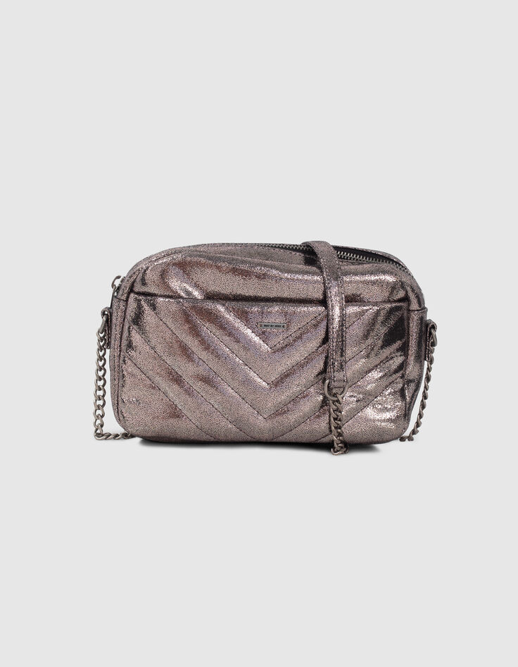 Graue Metallic-Mädchenhandtasche-2