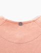 Girls’ peach embroidered sweatshirt fabric cardi-jacket-6