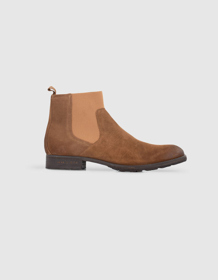 Men’s tobacco suede Chelsea boots-1