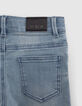 Blauwe SLIM jongensjeans met slijtage-9