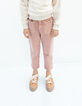Mädchen-Jeans im Paper-Bag-Fit in Dusty Rose -2